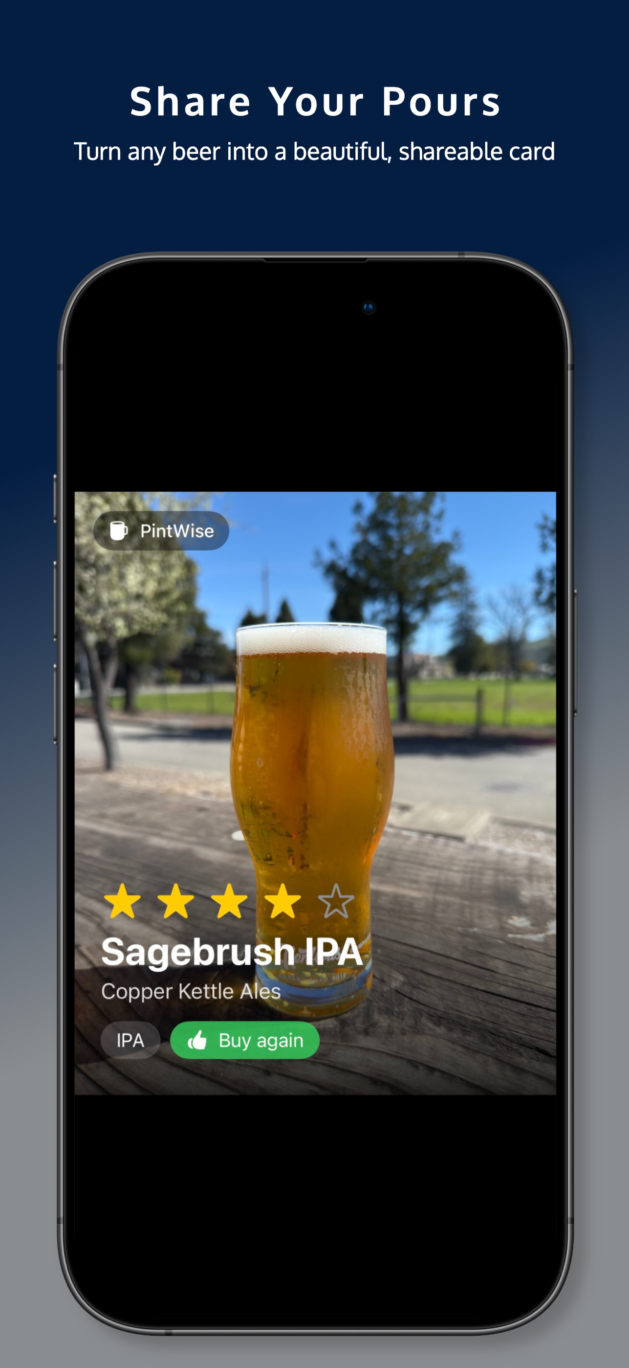 Share any beer as a beautiful card